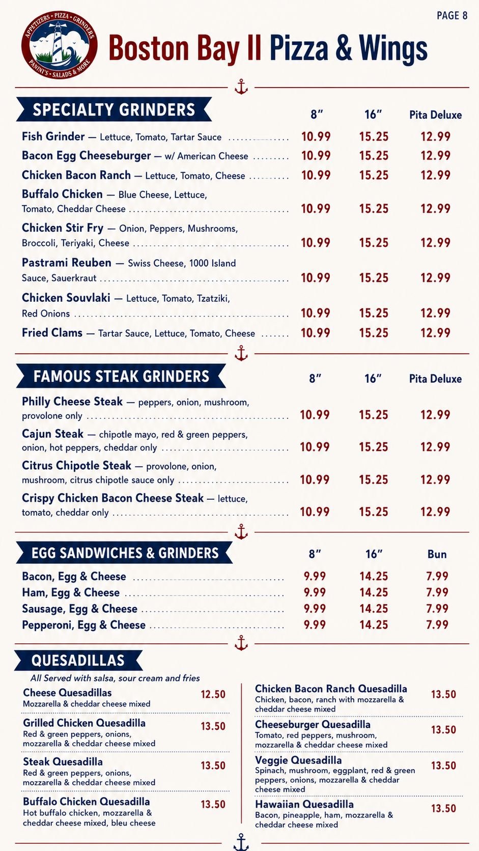Menu page 10