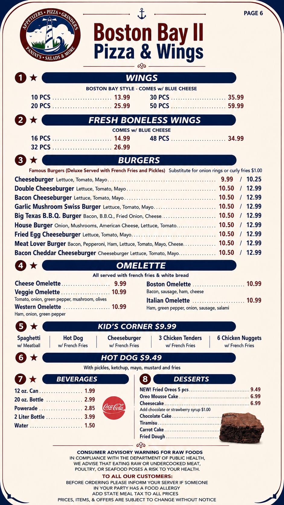 Menu page 8