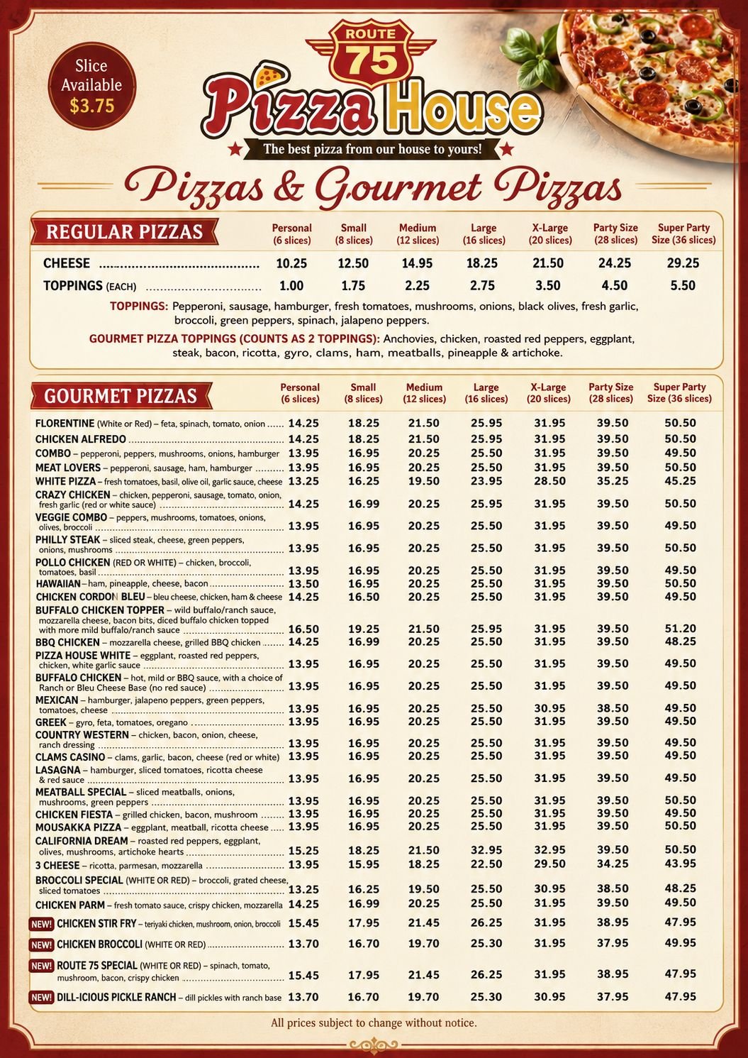 Menu page 3